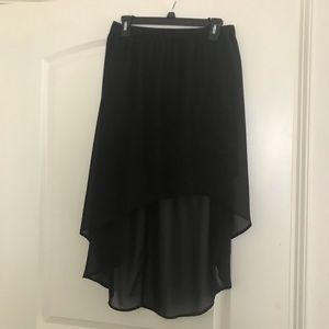 Black high-low skirt